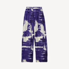 Pantalones de pijama para mujer con estampado de pincel en azul