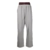Pantalones de sudadera con doble cintura «Trompe L’oeil» «Rojo Gris» 662627TKM366100