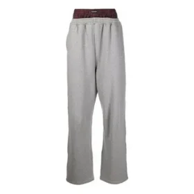 Pantalones de sudadera con doble cintura «Trompe L’oeil» «Rojo Gris» 662627TKM366100