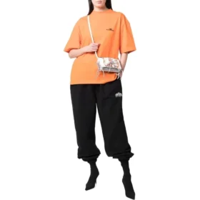 Pantalones de sudadera con rodillas elásticas y logotipo de París «Black White» 675244TLVL81070