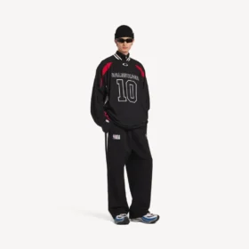 Pantalones de sudadera oversize para hombre de Balenciaga | Colaboración con la NBA en negro/blanco