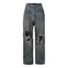 Pantalones holgados con bolsillos remendados «Azul» 751111TDW143359