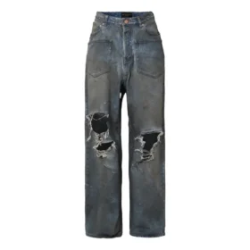 Pantalones holgados con bolsillos remendados «Azul» 751111TDW143359
