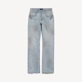 Pantalones rectos de ciudad para mujer en azul claro Pantalones rectos de ciudad para mujer en azul claro