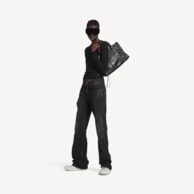 Pantalones rectos urbanos para mujer en negro Pantalones rectos urbanos para mujer en negro
