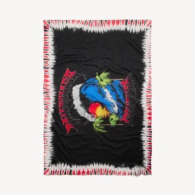Pareo para hombre con estampado tie-dye extremo en negro/rojo