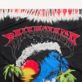 Pareo para hombre con estampado tie-dye extremo en negro/rojo