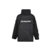 Parka oversize de tela técnica con inserto de jersey «Negro» 746450TOO321000