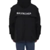 Parka oversize de tela técnica con inserto de jersey «Negro» 746450TOO321000