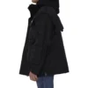 Parka oversize de tela técnica con inserto de jersey «Negro» 746450TOO321000