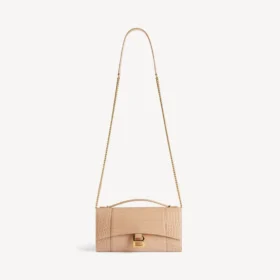 Pochette de mujer con forma de Hourglass y cadena en color nude Pochette de mujer con forma de Hourglass y cadena en color nude