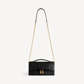 Pochette de mujer con forma de Hourglass y cadena en negro