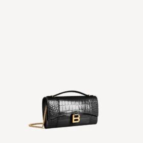 Pochette de mujer con forma de Hourglass y cadena en negro