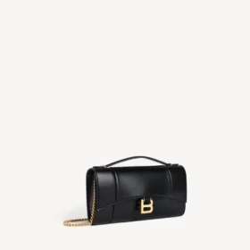 Pochette de mujer con forma de Hourglass y cadena en negro