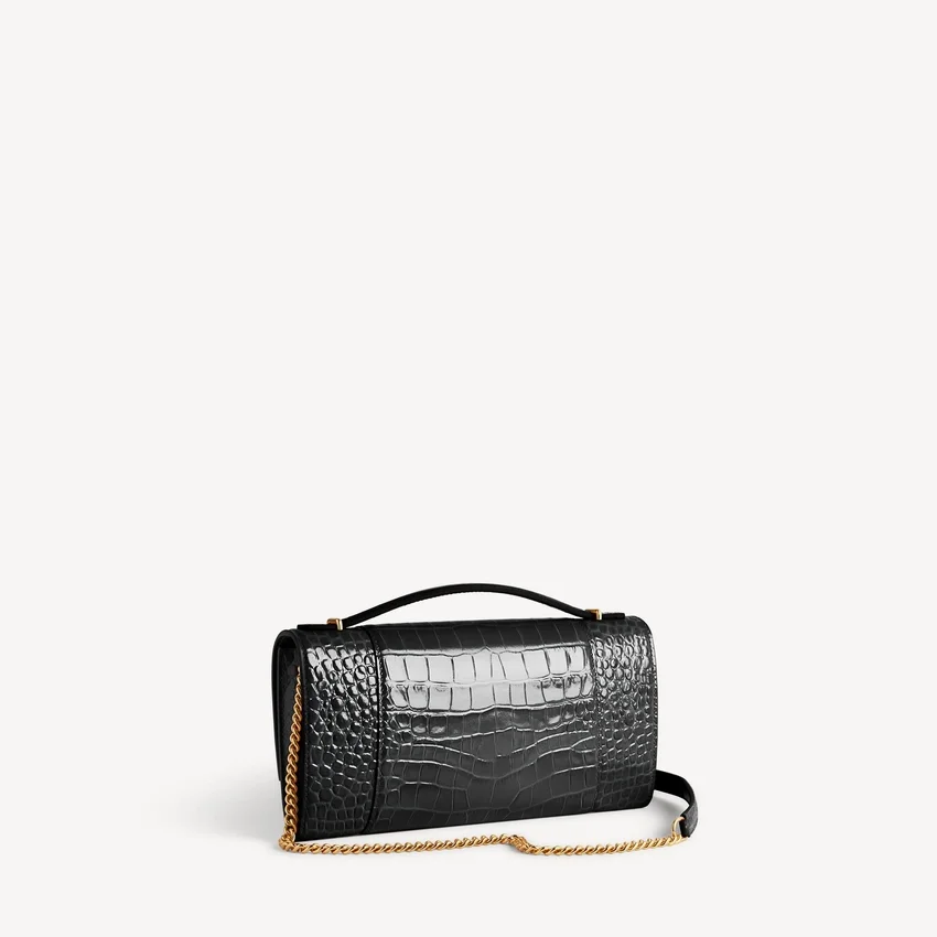 Pochette de mujer con forma de Hourglass y cadena en negro Pochette de mujer con forma de Hourglass y cadena en negro