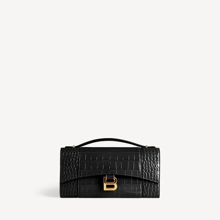 Pochette de mujer con forma de Hourglass y cadena en negro Pochette de mujer con forma de Hourglass y cadena en negro