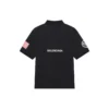 Polos de hombre Balenciaga x NASA Crossover FW21 de algodón con estampado espacial, color liso, negro 662493TKVG11070