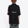 Polos de hombre Balenciaga x NASA Crossover FW21 de algodón con estampado espacial, color liso, negro 662493TKVG11070