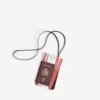 Porta-pasaporte y celular para hombre en color burdeos