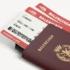 Porta-pasaporte y celular para hombre en color burdeos