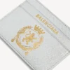 Portatarjetas de pasaporte para hombre en color plateado
