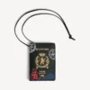 Portatarjetas para pasaporte de hombre con dije en negro/multicolor