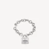 Pulseras con candado en Si bemol, en plata/plata antigua Pulseras con candado en Si bemol, en plata/plata antigua