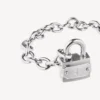 Pulseras con candado en Si bemol, en plata/plata antigua Pulseras con candado en Si bemol, en plata/plata antigua