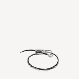 Pulseras DIY con cremallera en plateado brillante/plateado antiguo/negro