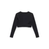 Ropa deportiva de manga larga para ejercicio «Negro» 7932814E2B91081