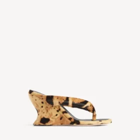 Sandalia de cuña Gaeta para mujer con estampado de leopardo