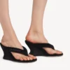 Sandalia de cuña Gaeta para mujer en negro Sandalia de cuña Gaeta para mujer en negro