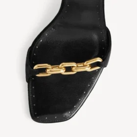 Sandalia Duchesse para mujer en negro
