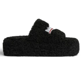 Sandalias de plataforma peludas «Negro» 762826W2DO11096