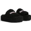 Sandalias de plataforma peludas «Negro» 762826W2DO11096