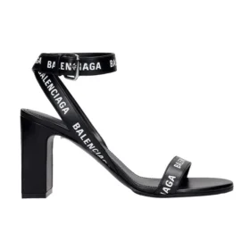 Sandalias de tacones con logo por toda la superficie «Negro» 630041WBAE11090