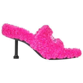 Sandalias de tacones peludas de 80 mm «Rosa» 656632W2DO15096
