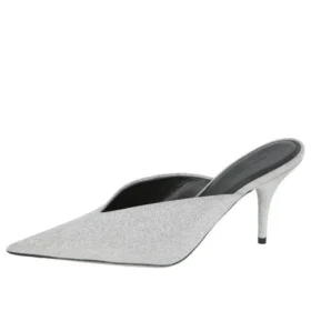 Sandalias de talón abierto con diseño de cuchillo y purpurina «Silver» 579279WA7018163