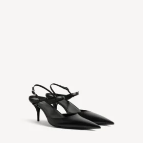 Sandalias de talón abierto con lazo «Avenue» para mujer en negro/plateado