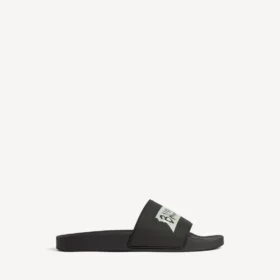 Sandalias tipo chancla de piscina para hombre en negro/blanco
