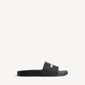 Sandalias tipo chancla de piscina para hombre en negro/blanco