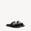 Sandalias tipo chancla de piscina para hombre en negro/blanco