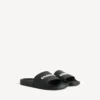 Sandalias tipo chancla de piscina para hombre en negro/blanco