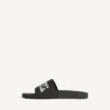 Sandalias tipo chancla de piscina para hombre en negro/blanco