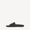 Sandalias tipo chancla de piscina para hombre en negro/blanco