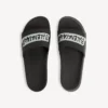 Sandalias tipo chancla de piscina para hombre en negro/blanco