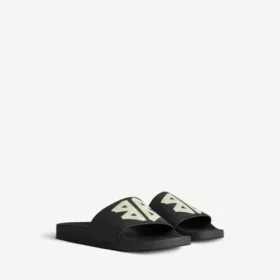 Sandalias tipo chancla para hombre en negro/amarillo