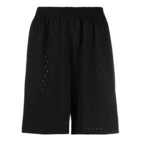 Shorts con cintura elástica perforada «Negro» 674591TMVD41000