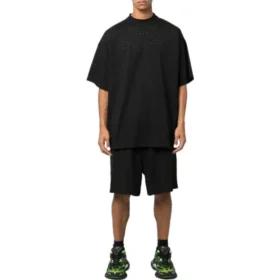 Shorts con cintura elástica perforada «Negro» 674591TMVD41000