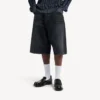 Shorts de denim para hombre, de color negro, que no se arrugan